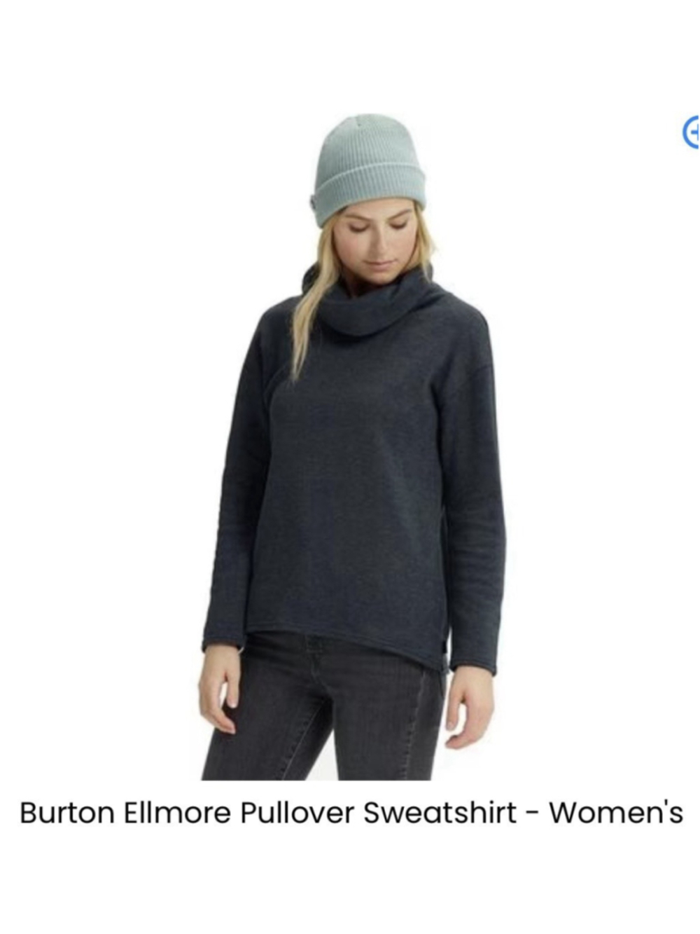 Burton Ellmore Pullover Womens Small Navy Blue Cowl Neck Fleece Sweatshirt
